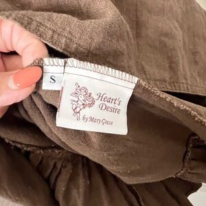 Brown Linen Maxi Dress